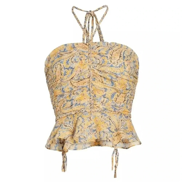 Veronica Beard Arienne Gathered halter neck top - Picture 5 of 12